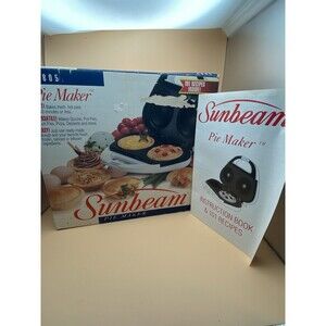 Slightly Used Vtg 1993 Sunbeam 4805 Pie Maker Makes 2 Mini Pies w/ 101 Recipes